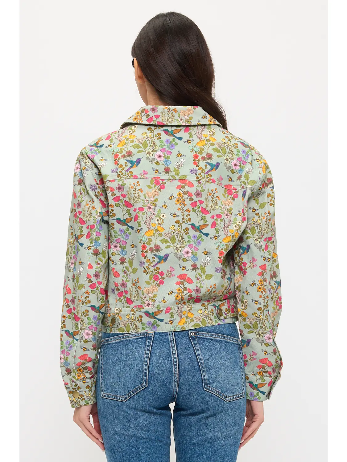 Hummingbird Floral Print Jacket