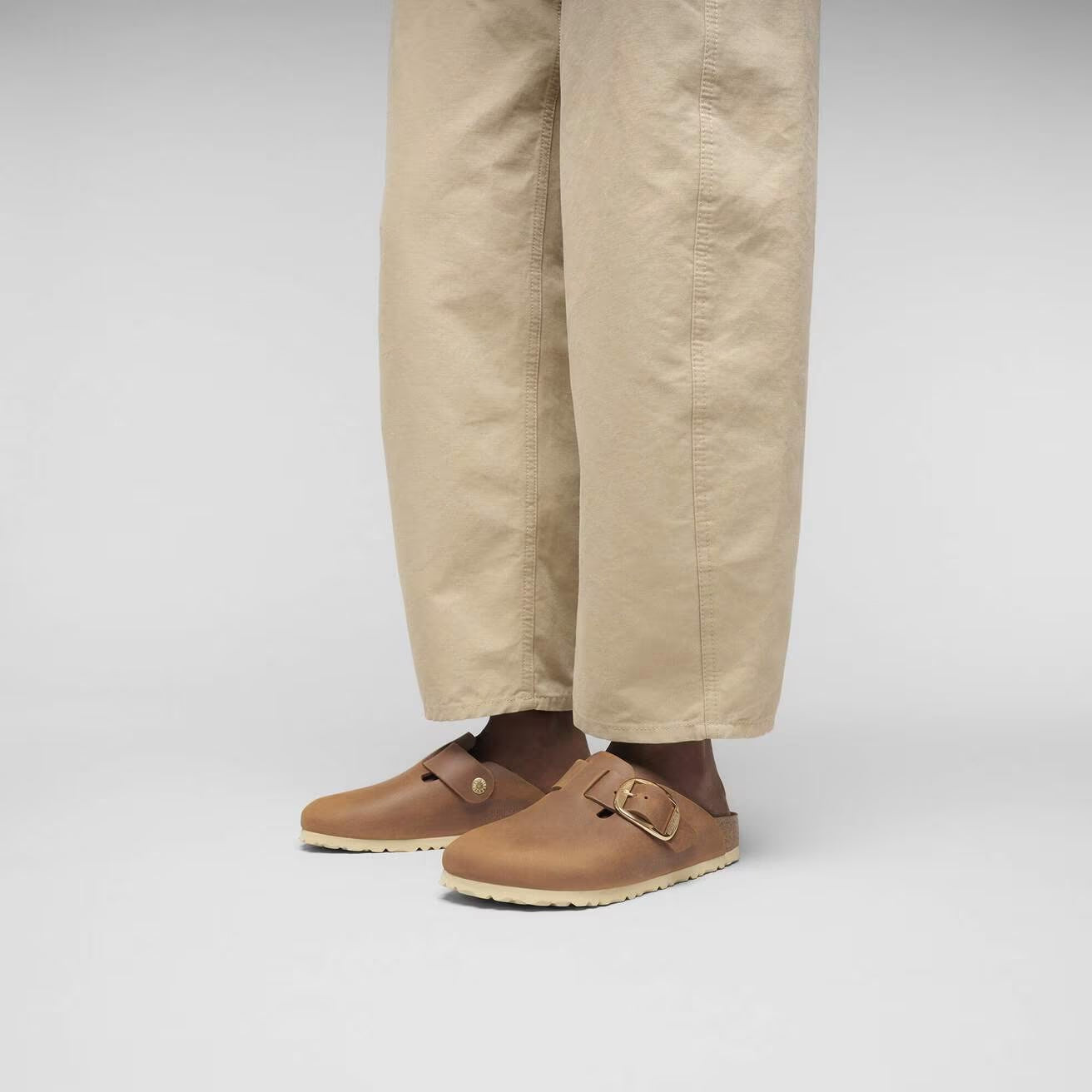 Boston Big Buckle Oiled Leather Clog