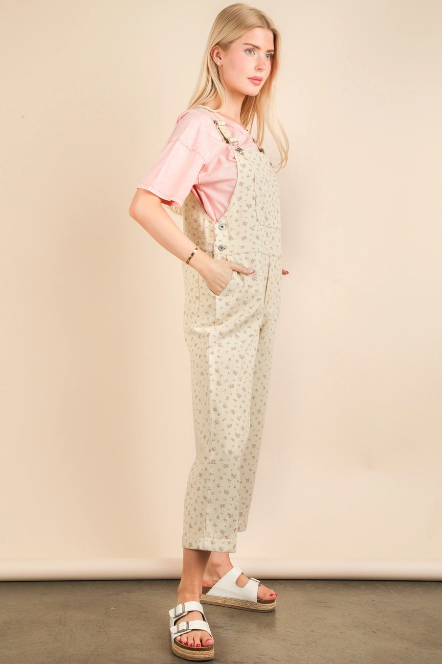 Floral Printed Overall Jumpsuit