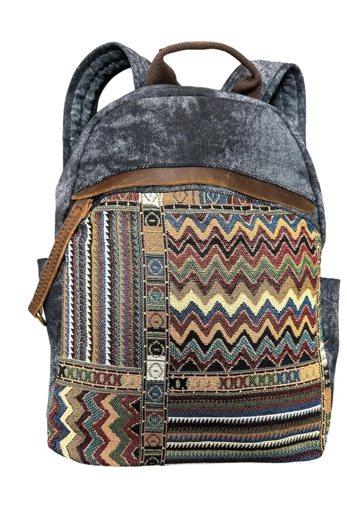 Canvas Leather Trim Backpack