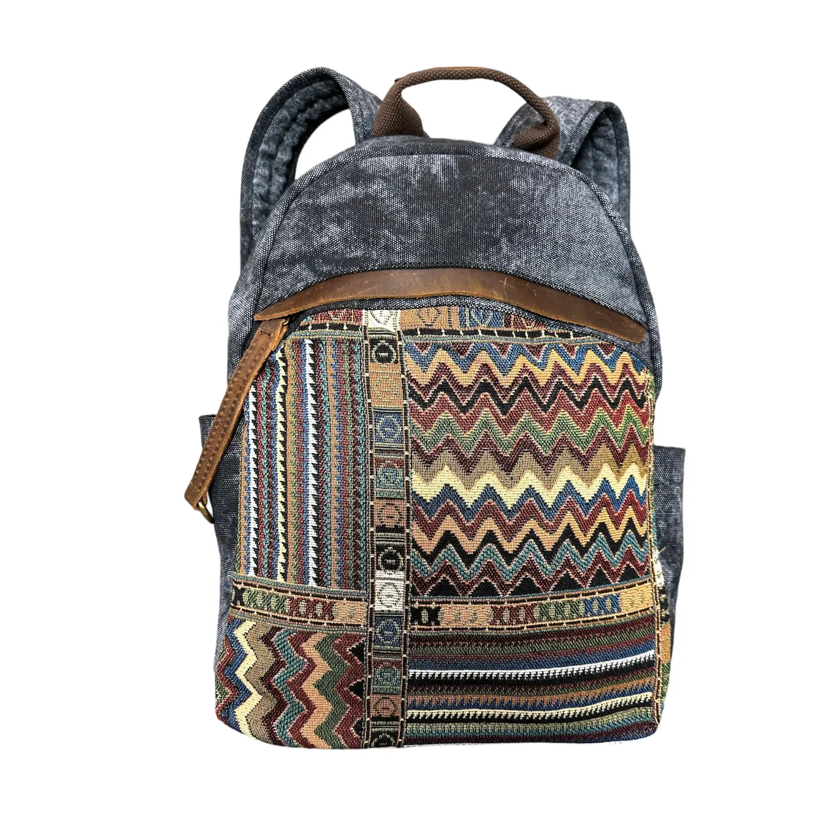 Canvas Leather Trim Backpack