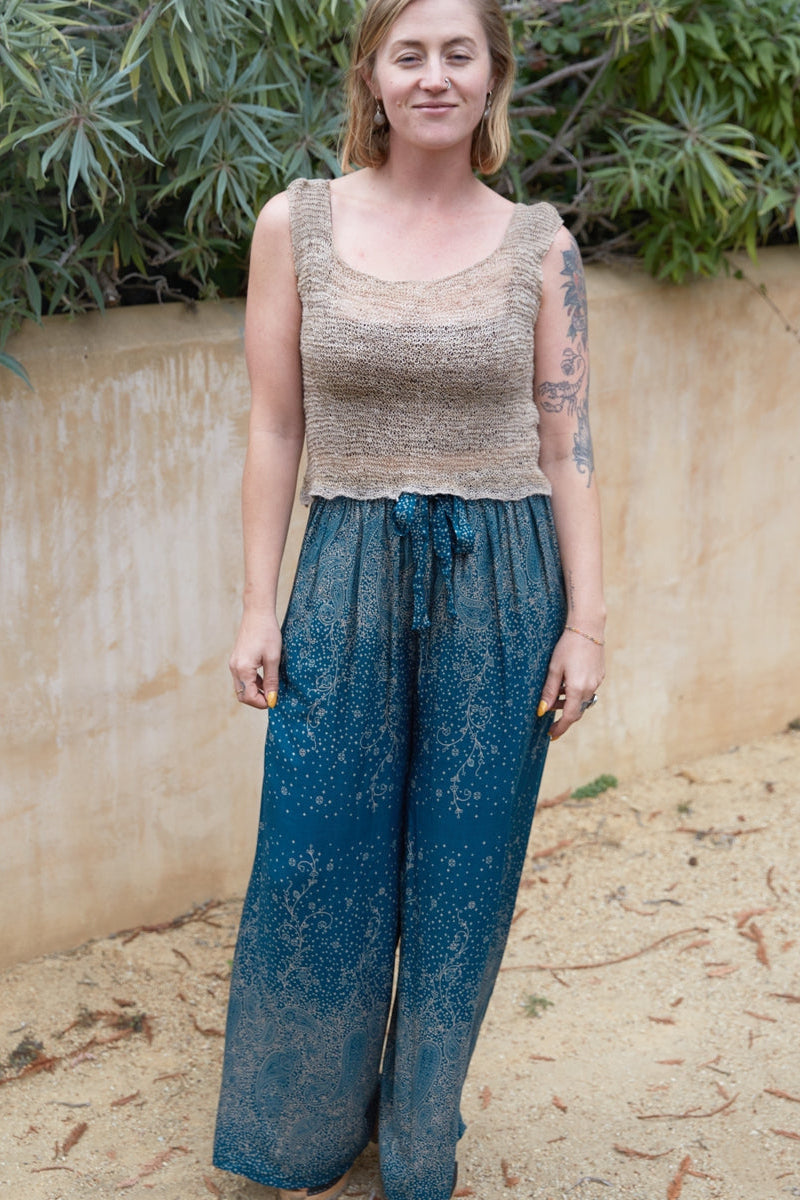 Wide Leg Rayon Pants