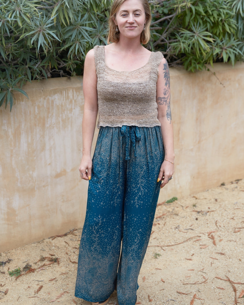 Wide Leg Rayon Pants