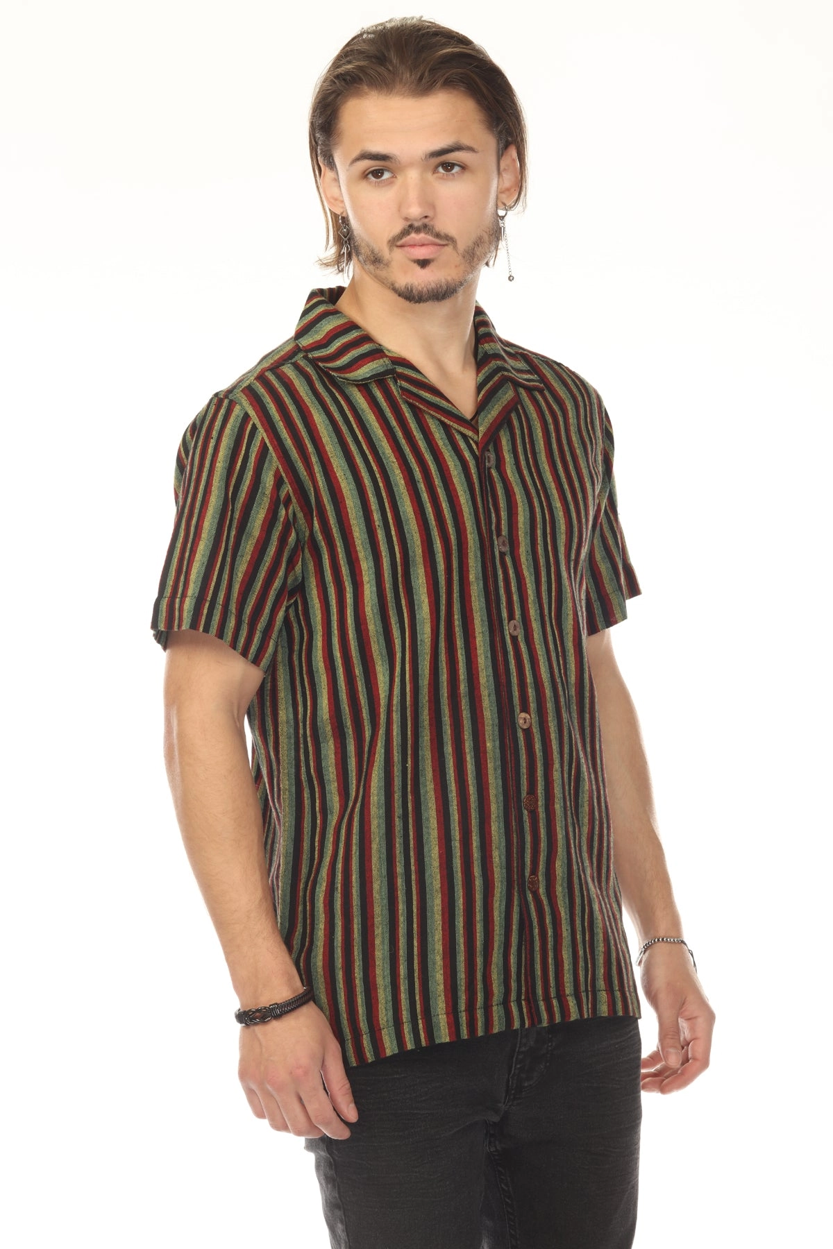 Men's Rasta Stripe Camp Shirt