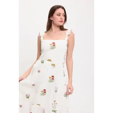 Floral Meadow Embroidery Dress