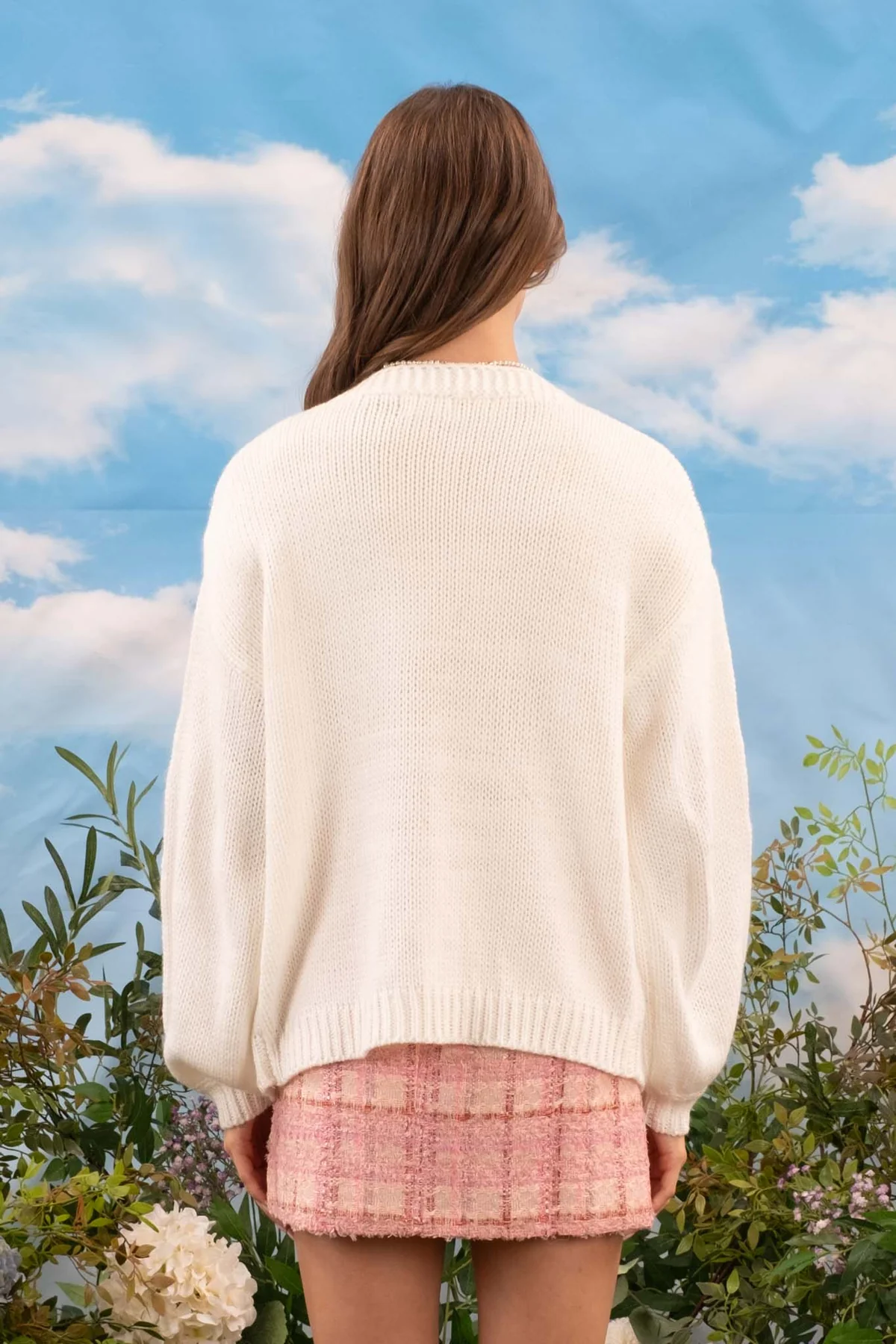 Crochet Flower Open Knit Cardigan