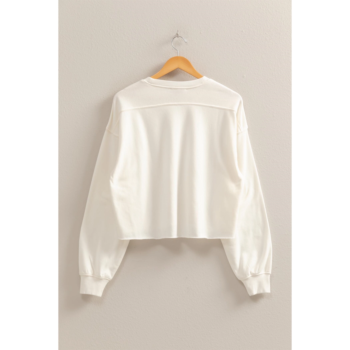 Oversized Cropped Sweatshirt With Raw Hem