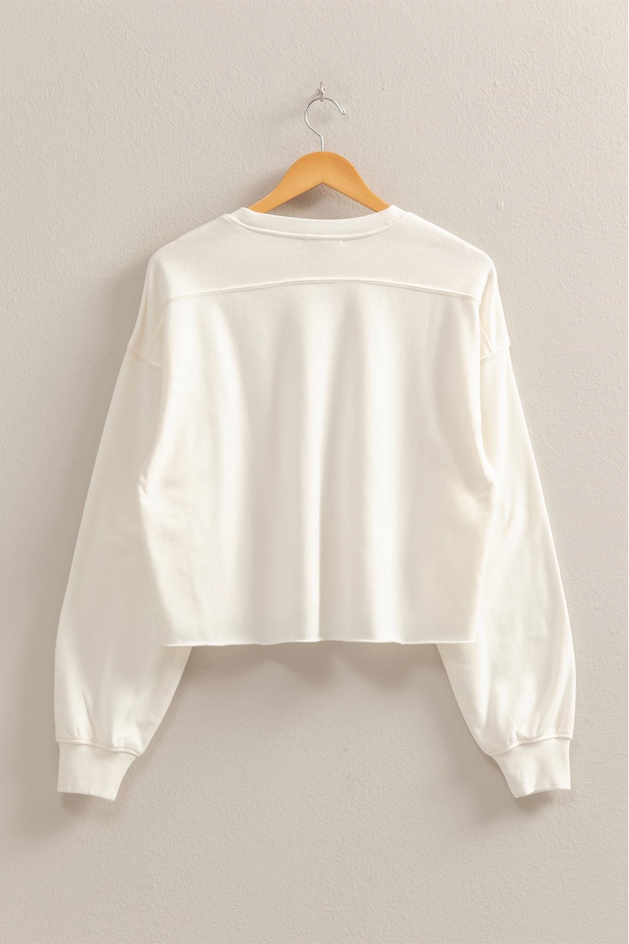 Oversized Cropped Sweatshirt With Raw Hem