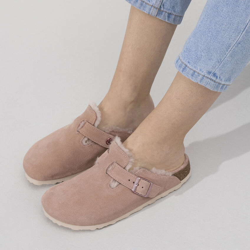 Boston Suede Shearling Clog