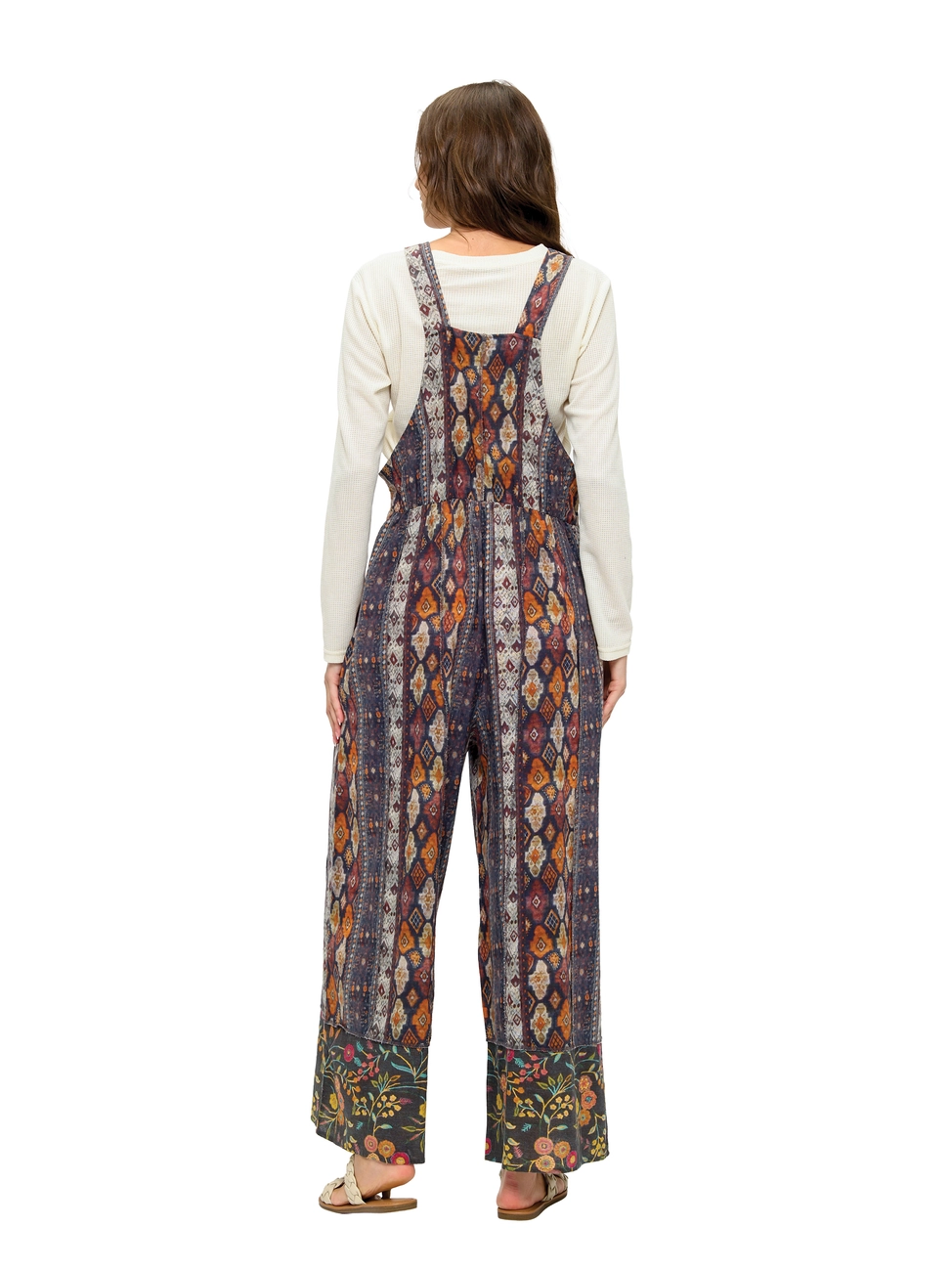 Boho Geo Floral Patchwork Overall