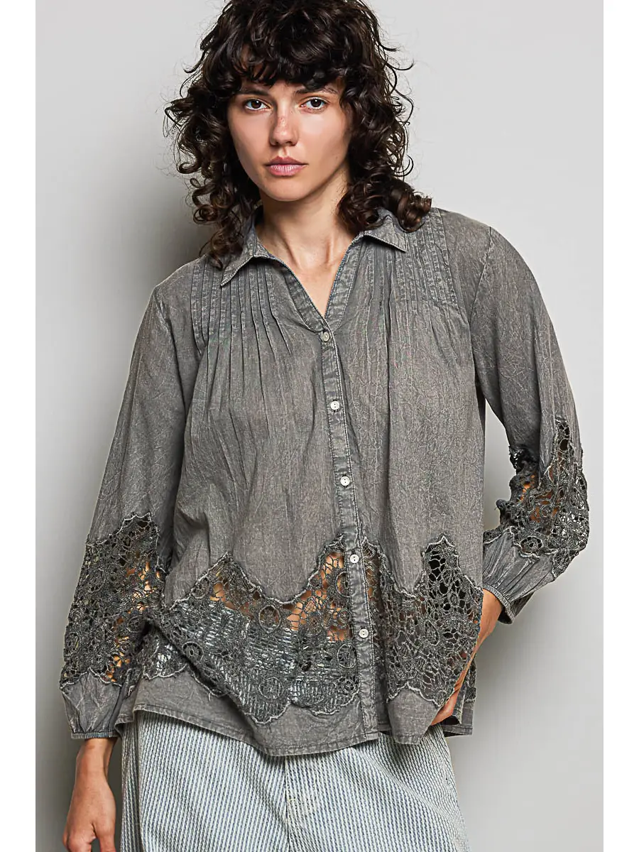 Lace Pintuck Blouse