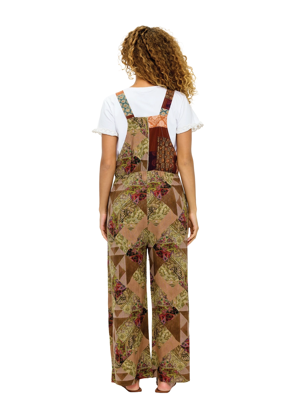 Cotton Patchwork Earthy Boho Overall