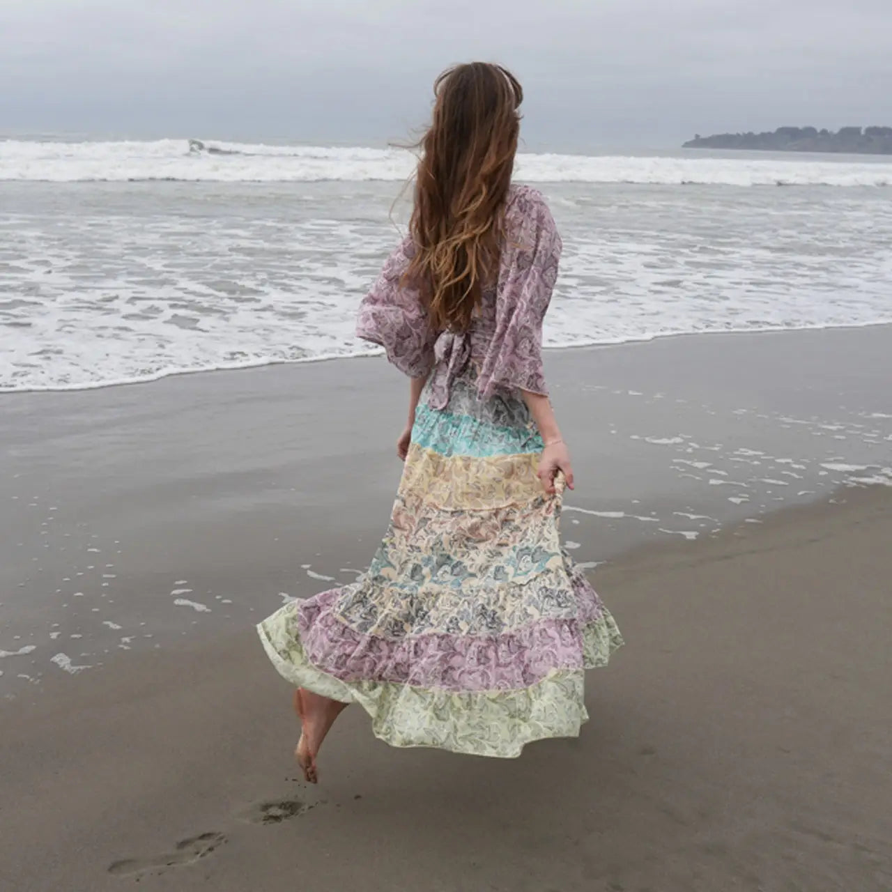 Paisley Swirl Maxi Skirt Cotton