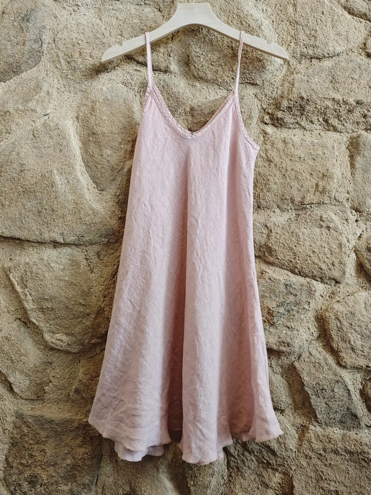 100% Linen Strap Dress Balloon