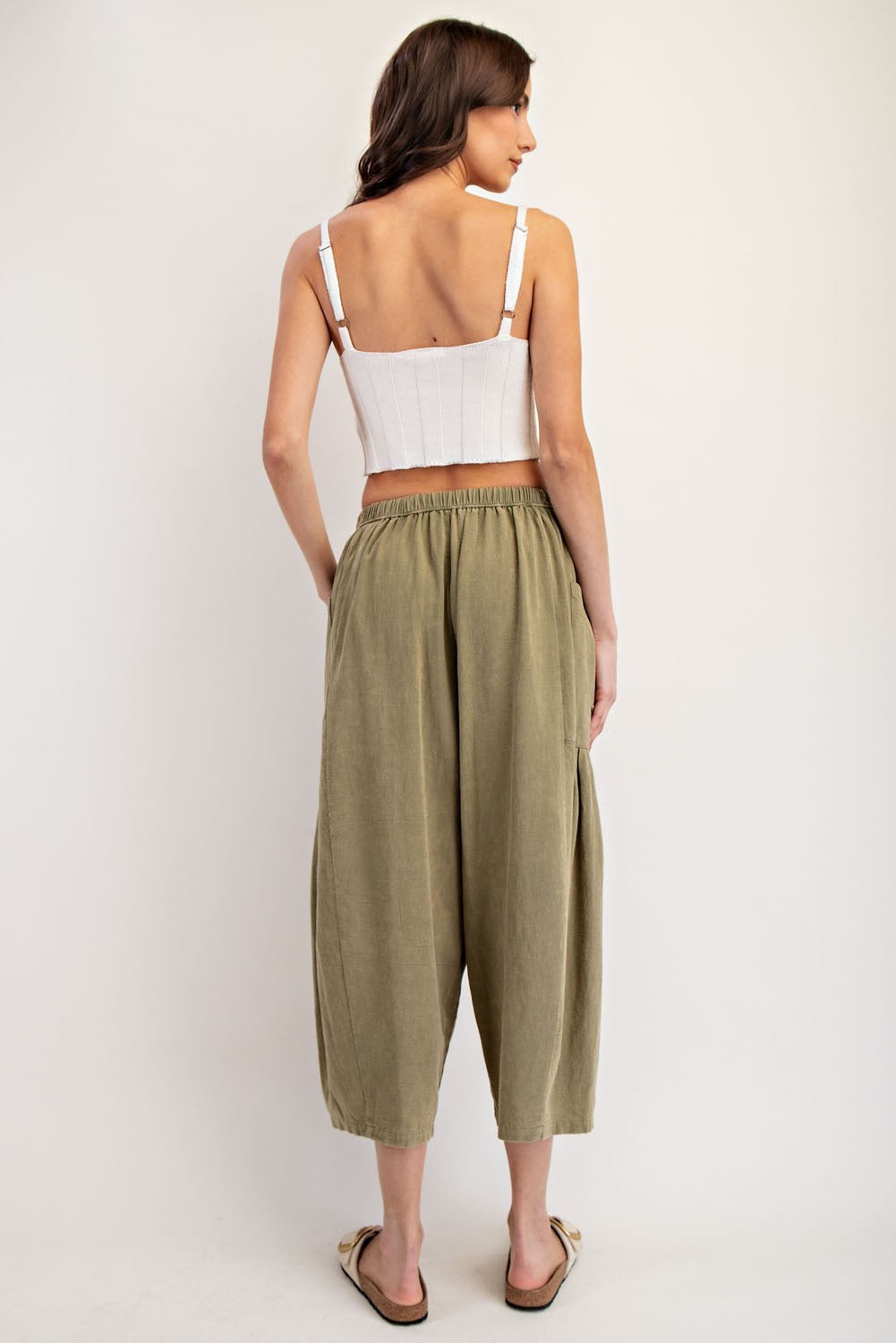 Side Pocket Cropped Pants
