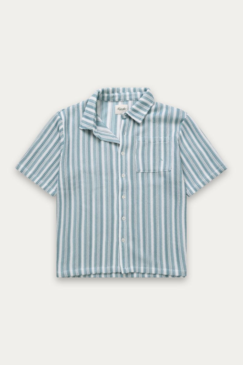 Crochet Stripe Shirt Mens