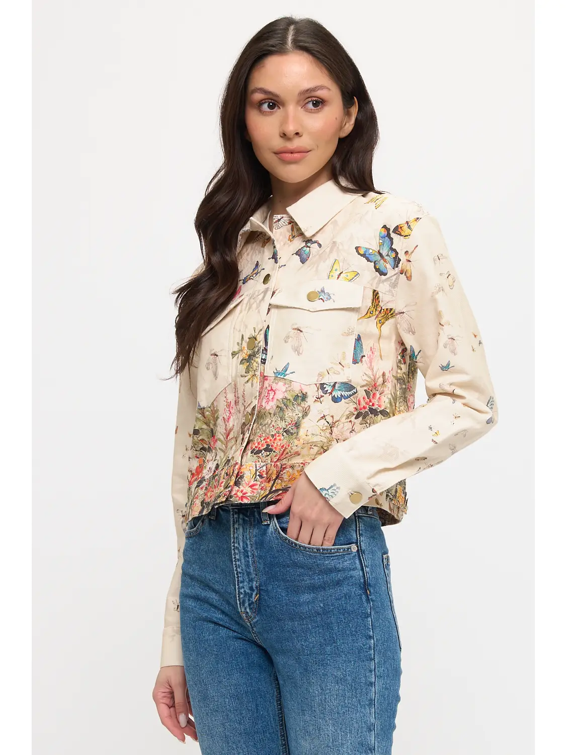 Butterfly Floral Print Jacket