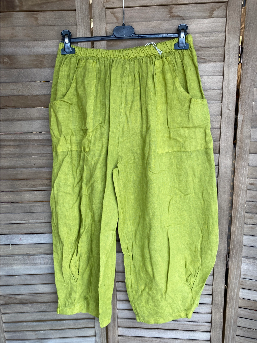 Cropped Front Pocket 100% Linen Pants