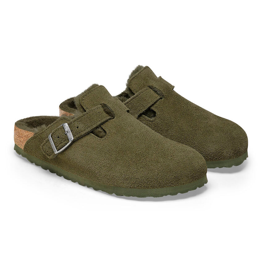 Boston Suede Shearling Clog