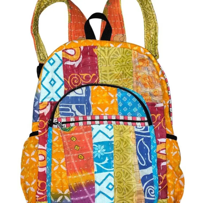 Cotton Kantha Patchwork Backpack