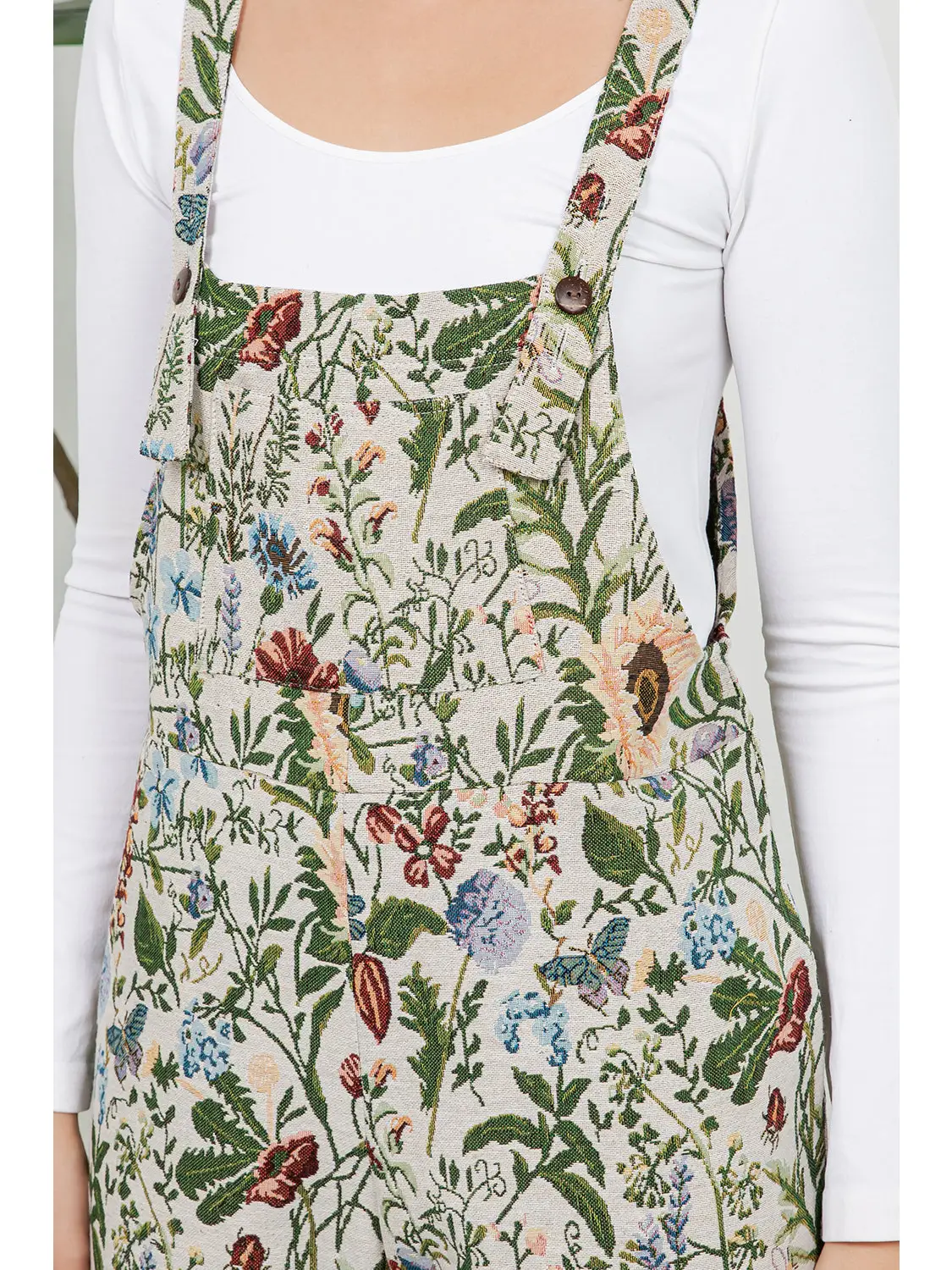 Floral Print Tapestry Overall