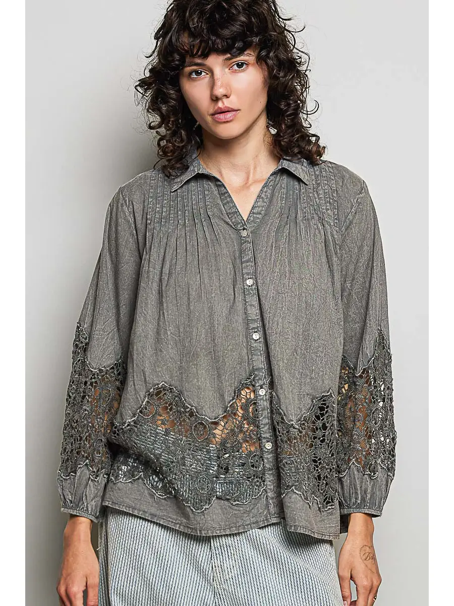 Lace Pintuck Blouse
