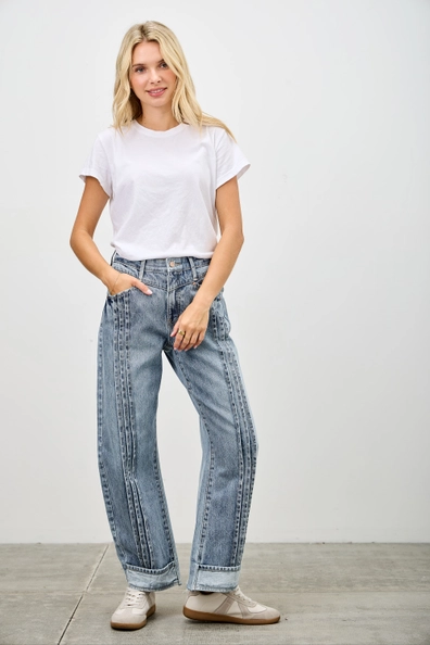 Pleats Barrel Jeans
