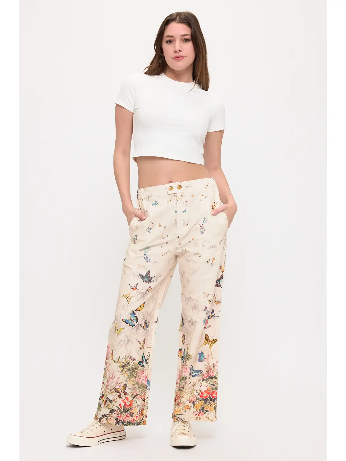 Butterfly Floral Print Pant