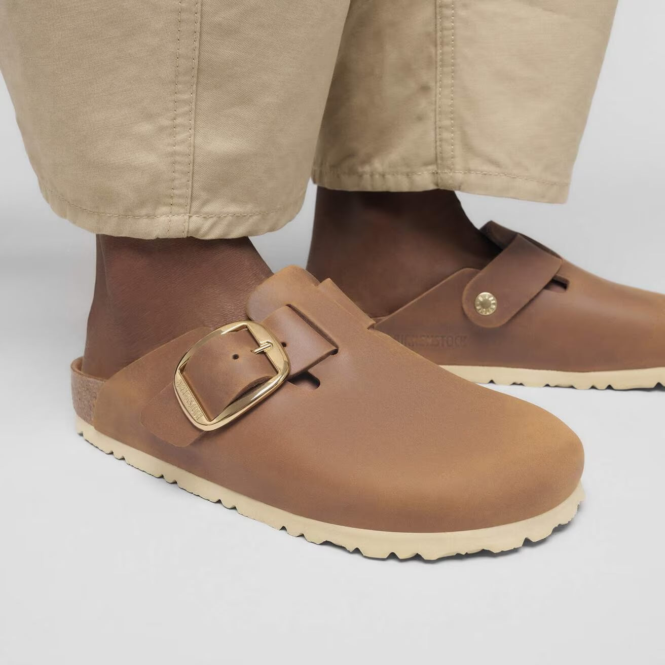 Boston Big Buckle Oiled Leather Clog