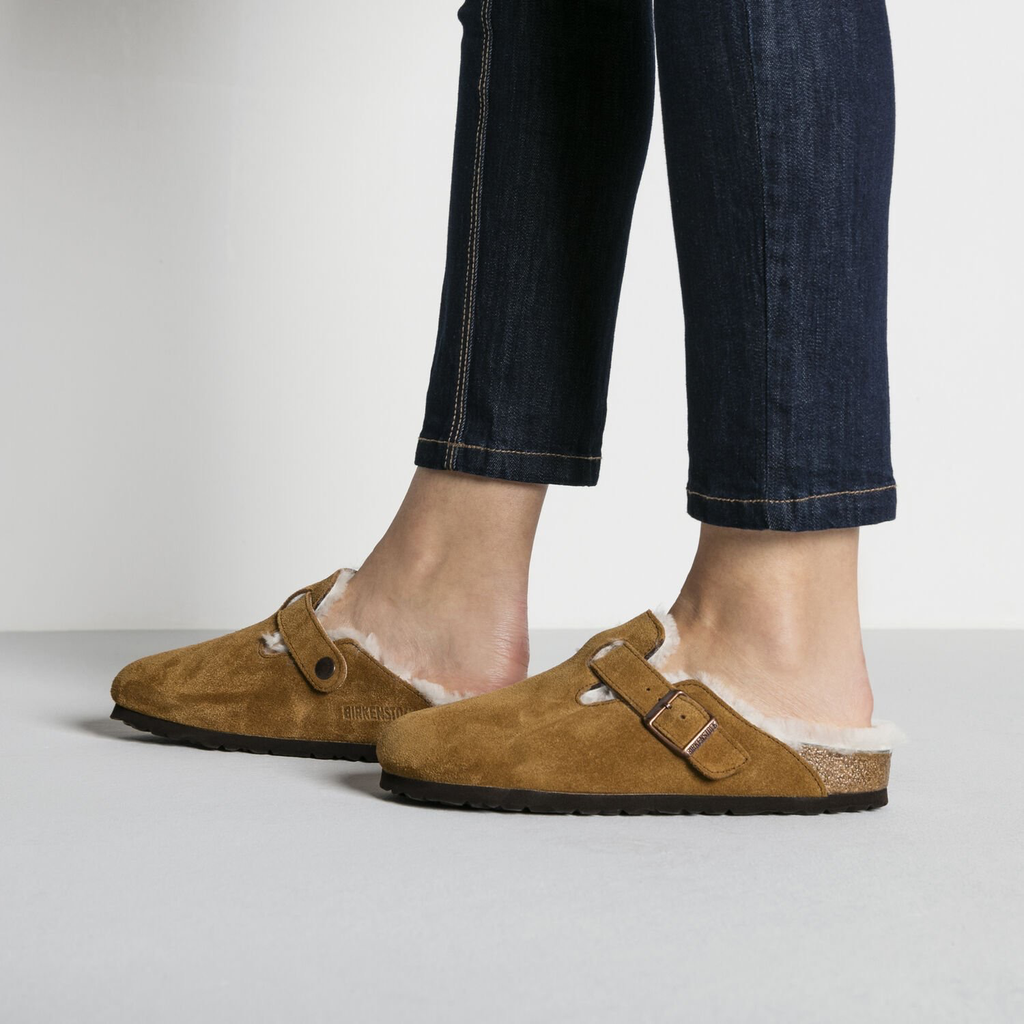 Boston Suede Shearling Clog