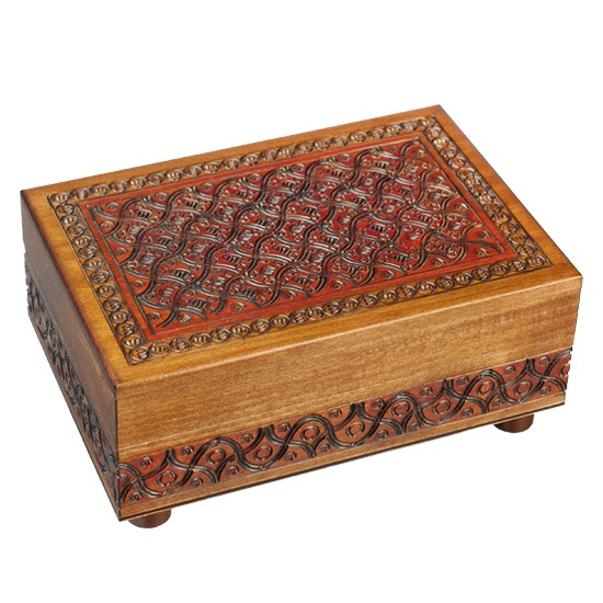 Wave Motif Secret Wood Box