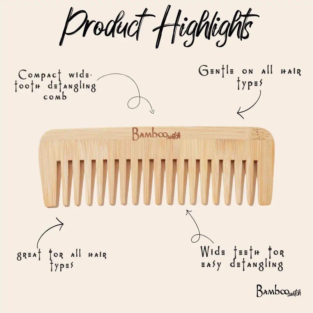Pointed Bamboo Wide Tooth Comb