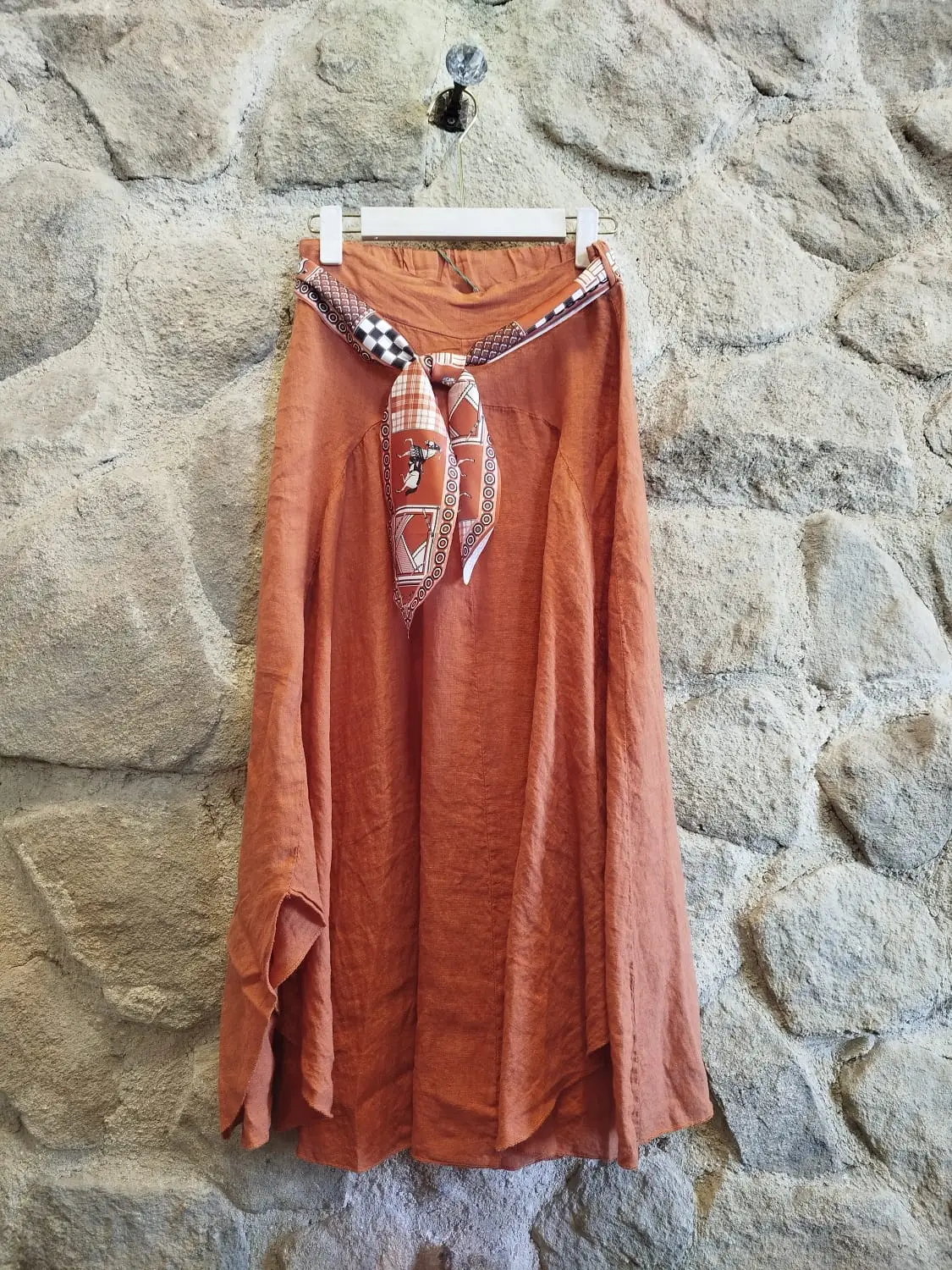 Linen Tie Belt Skirt