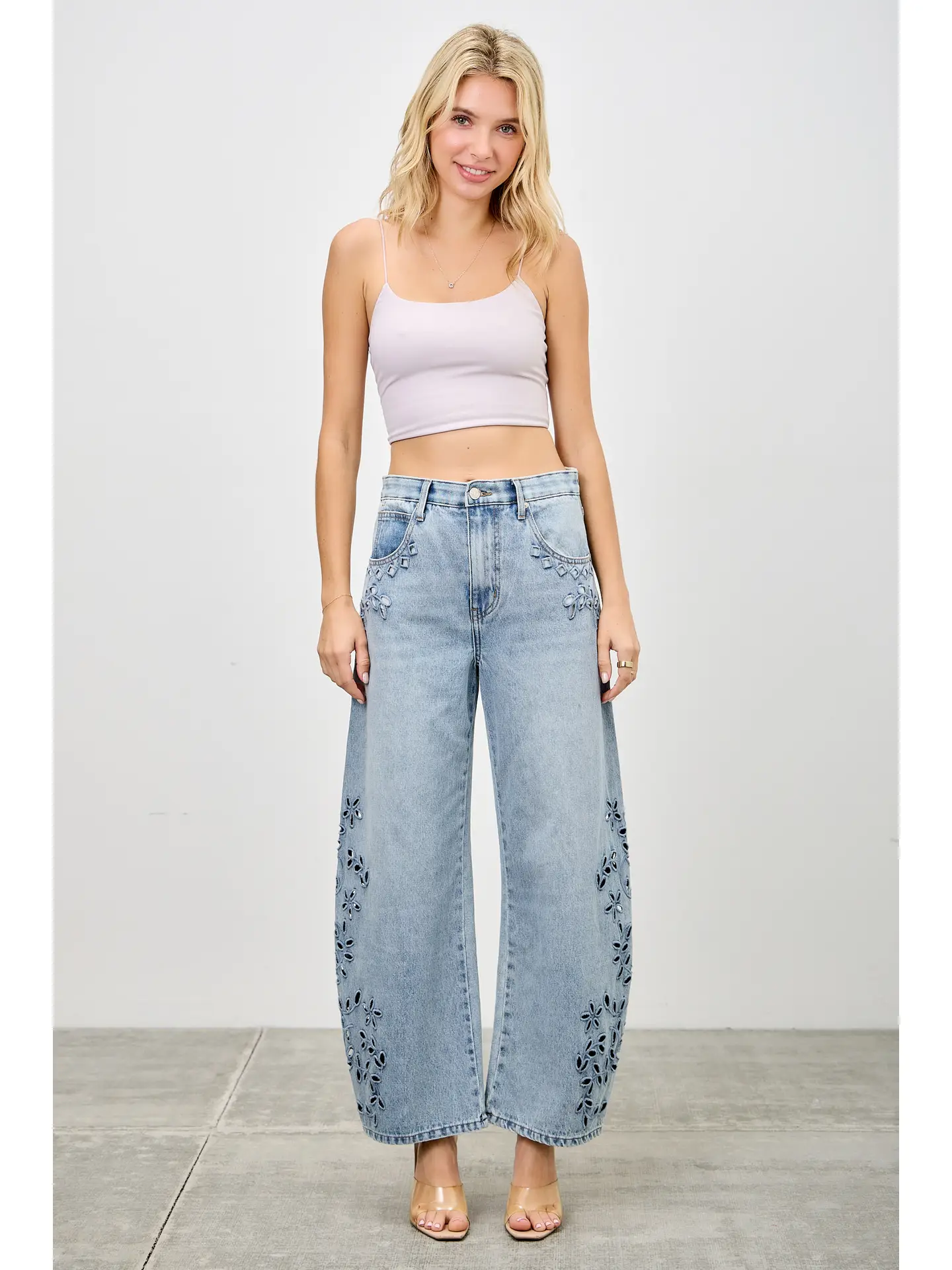 High Rise Low Curve Barrel Jeans