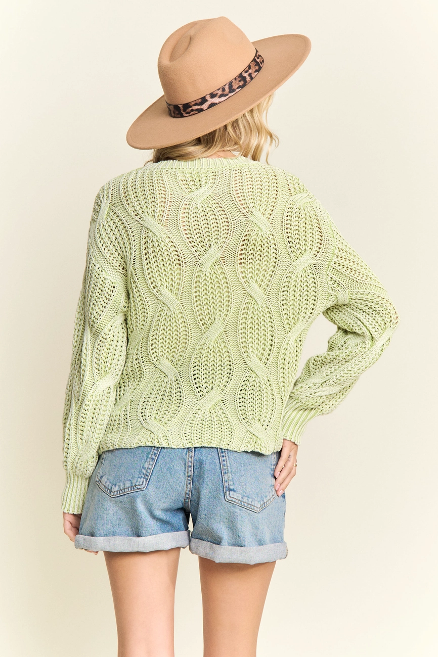 Ribbed Textured Knit Sweater