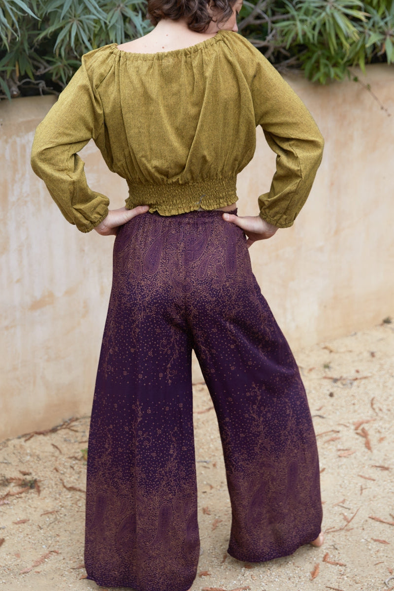 Wide Leg Rayon Pants