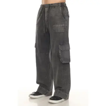 Unisex Stonewash Patch Cargo Pants