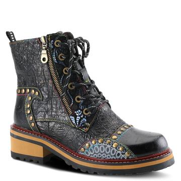 Rugup Leather Bootie with Mixed Textiles
