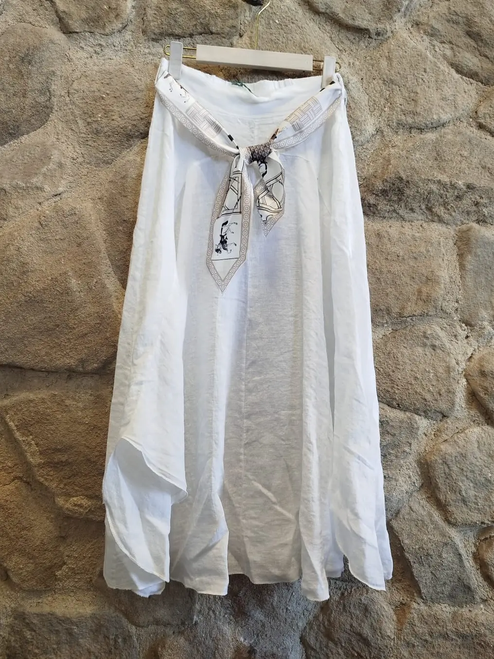 Linen Tie Belt Skirt