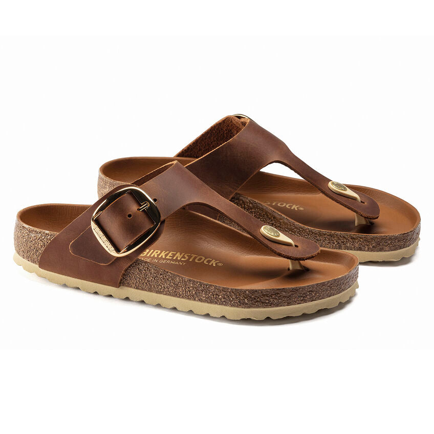 Gizeh Big Buckle Oiled Leather Sandal