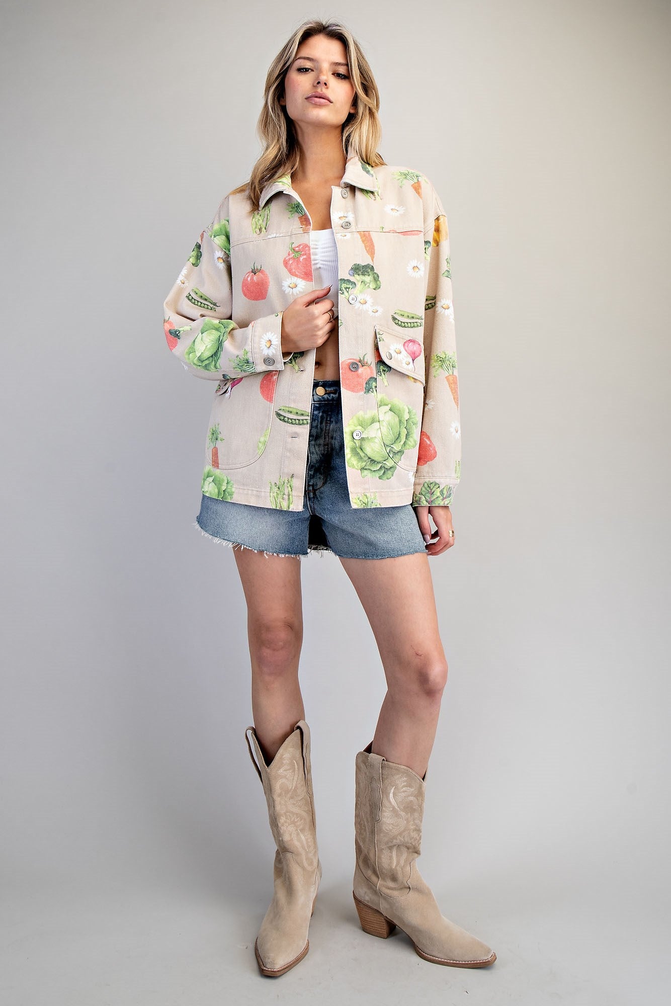 Mineral Washed Garden Inspired Jacket