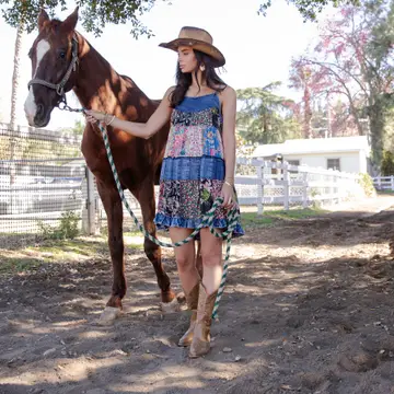 Denim Patchwork Short Dress