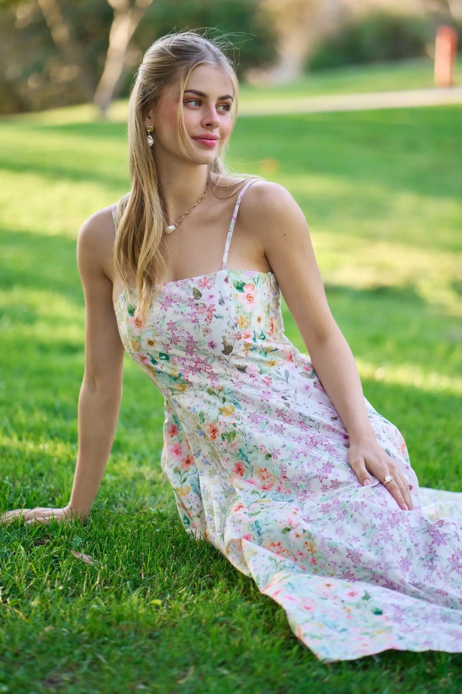 Floral Maxi Spaghetti Strap Dress