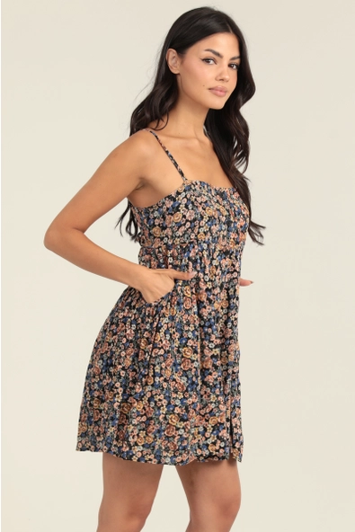 Spaghetti Strap Floral Dress