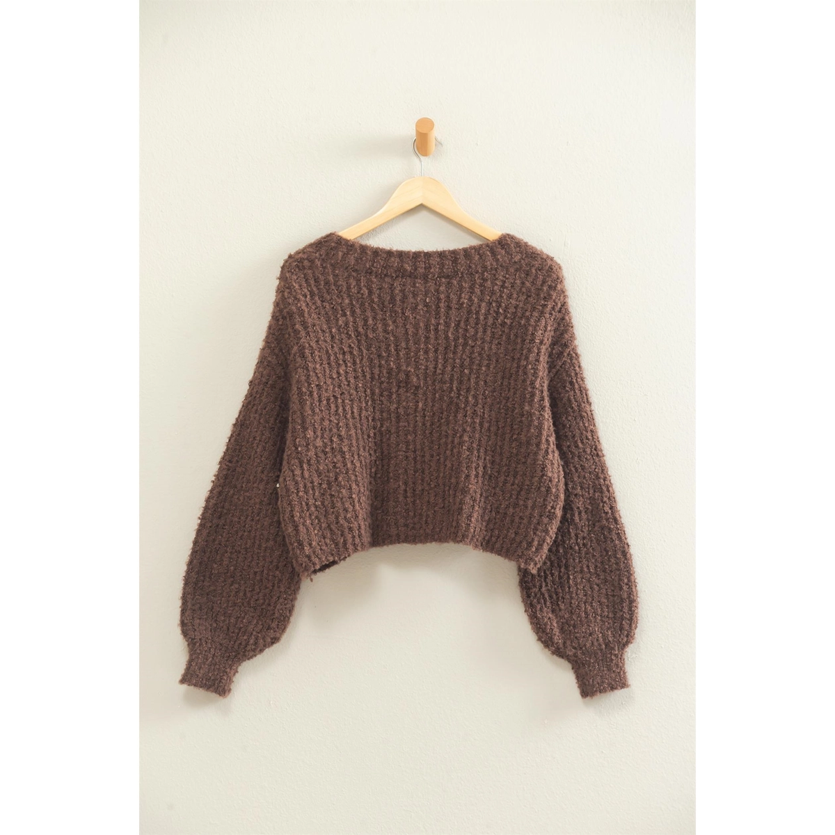 Boucle Knit Button Front Cardigan