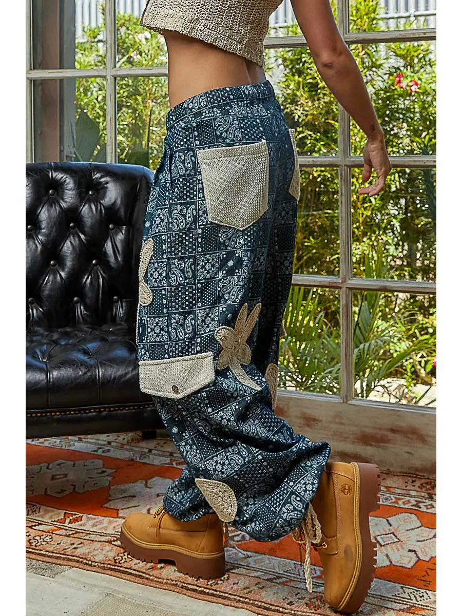 Floral Patchwork Cargo Pants