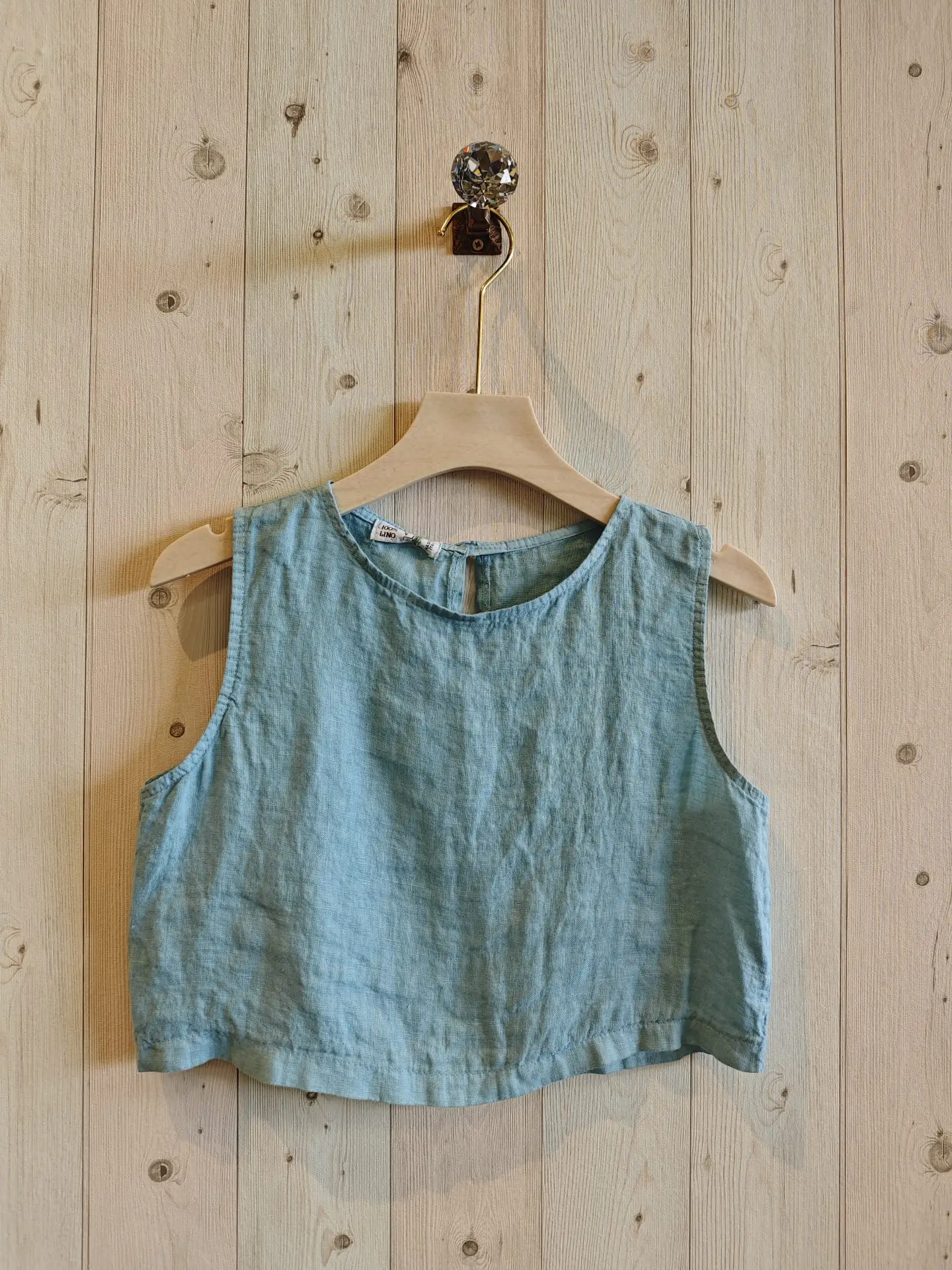 100% Linen Crop Top