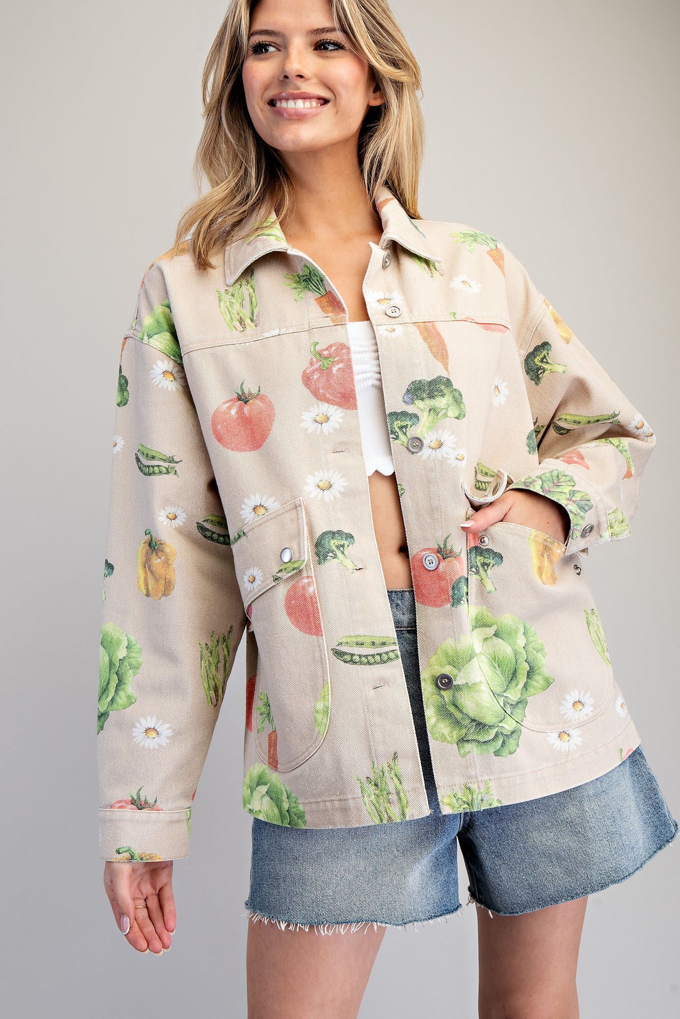 Mineral Washed Garden Inspired Jacket