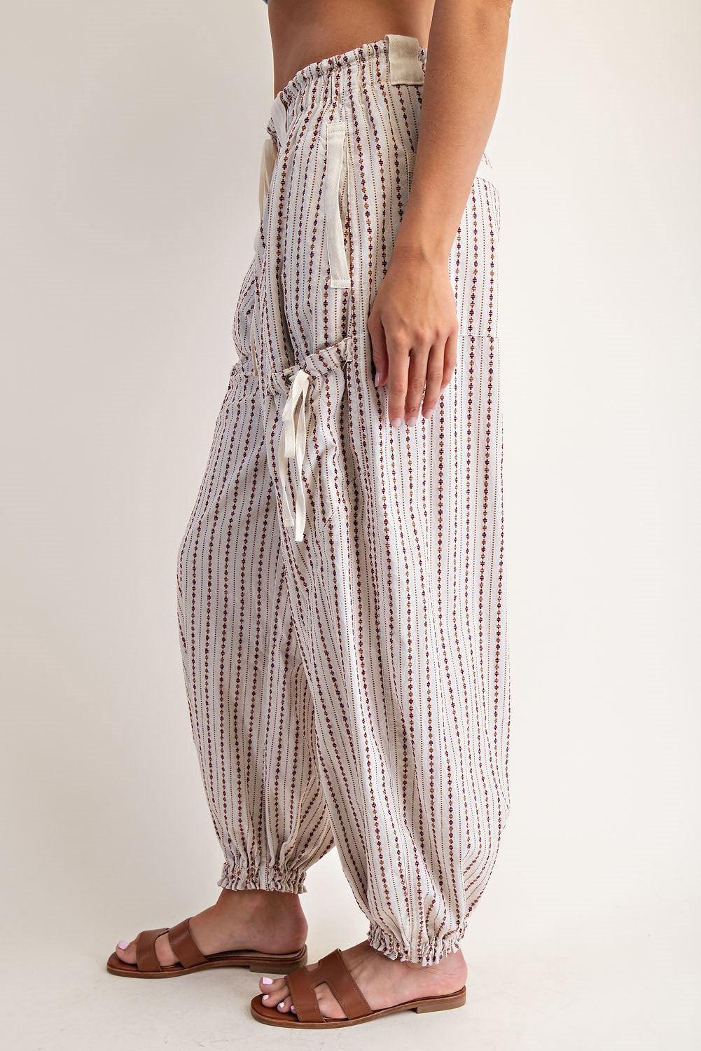 Soft Washed Micro Diamond Striped Joggers