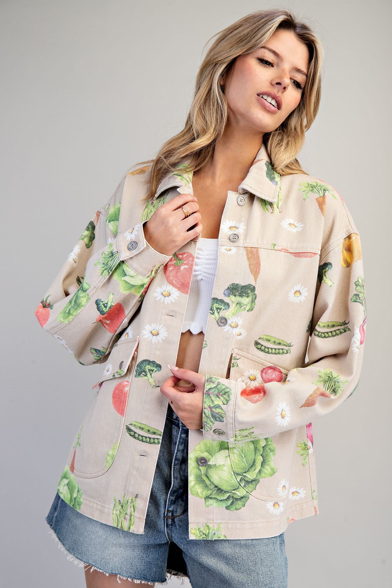 Mineral Washed Garden Inspired Jacket